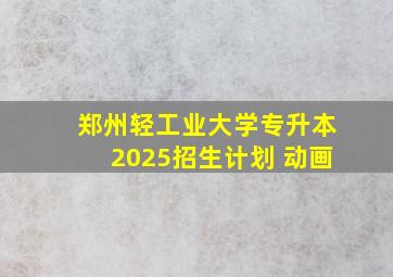 郑州轻工业大学专升本2025招生计划 动画